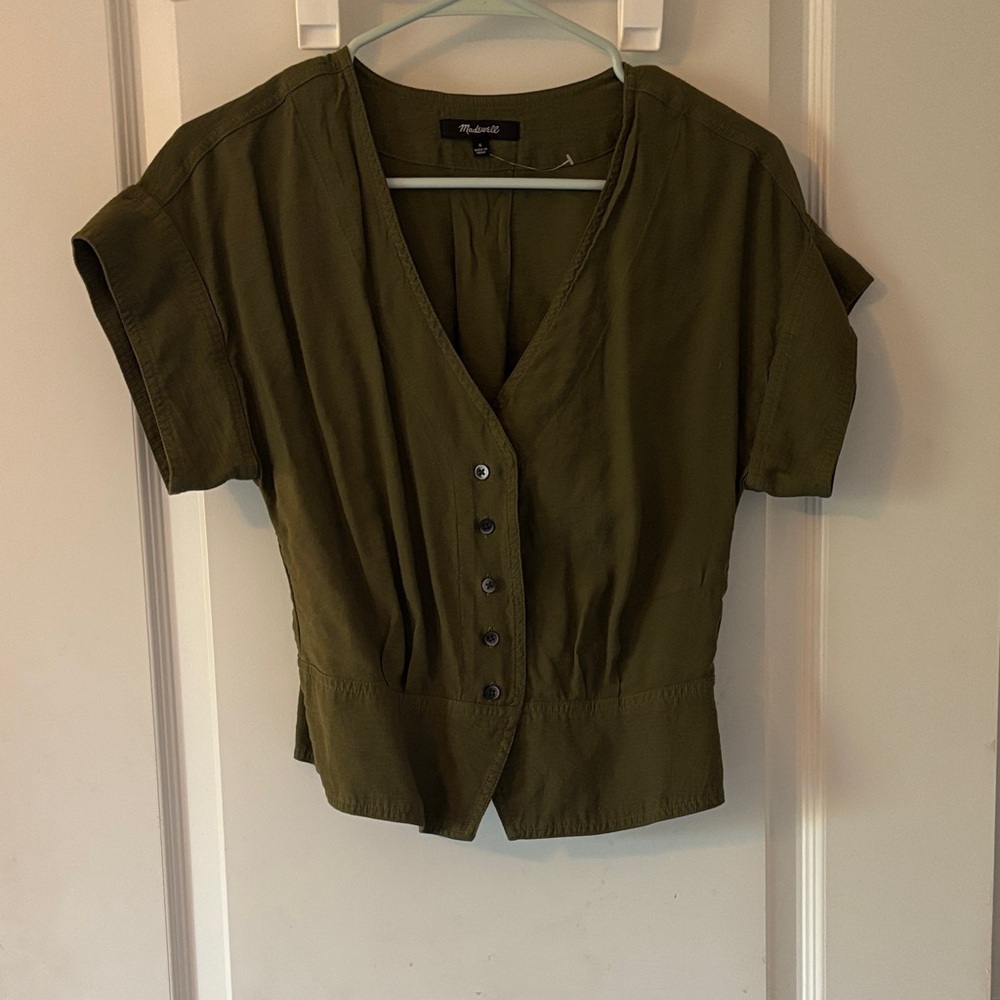 Madewell pleated short sleeve top